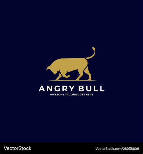 Logo angry bull silhouette Royalty Free Vector Image