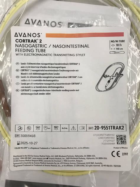 AVANOS 20-9551TRAK2 Cortrak 2 Nasogastric / Nasointestinal Feeding Tube w/ Electromagnetic ...