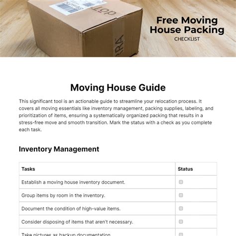 Free Moving House Packing Checklist Template - Edit Online & Download | Template.net