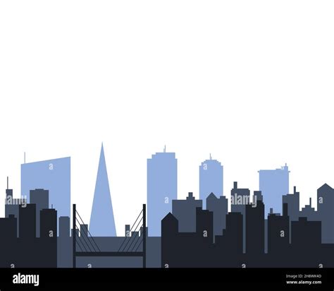 Silhouette urban multicolored skyline illustration Stock Photo - Alamy