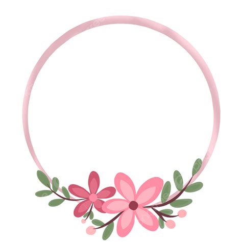 Pink Flower Circle Frame Illustration, Circle Frame, Flower, Pink PNG Transparent Clipart Image ...