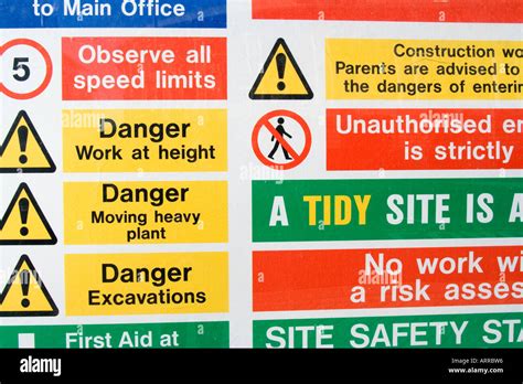 safety signs outside building site Danger Stock Photo - Alamy