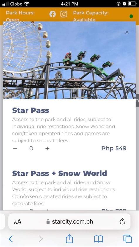 Star City ticket (one left), Tickets & Vouchers, Local Attractions ...