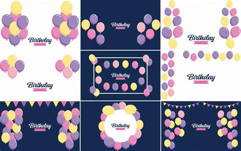 Happy Birthday in a playful hand-drawn font with a background of balloons 18711120 Vector Art at ...