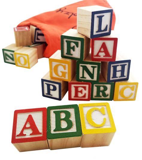 Buy Skoolzy ABC Wooden Blocks for Toddlers - 30 Wood Alphabet Blocks ...