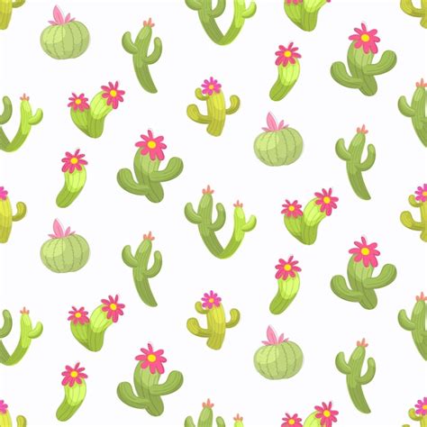 Premium Vector | Cactus vector illustration seamless pattern