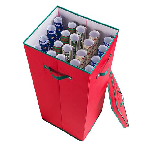 Trademark Home Wrapping Paper Storage Box Upright Container with Lid ...