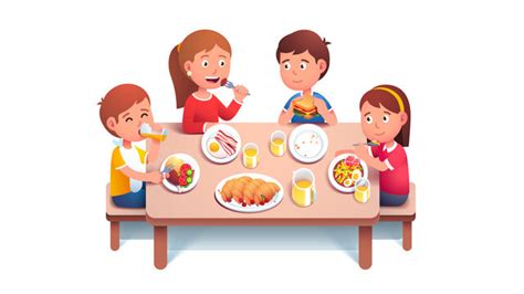 Family Eating Breakfast Cartoon