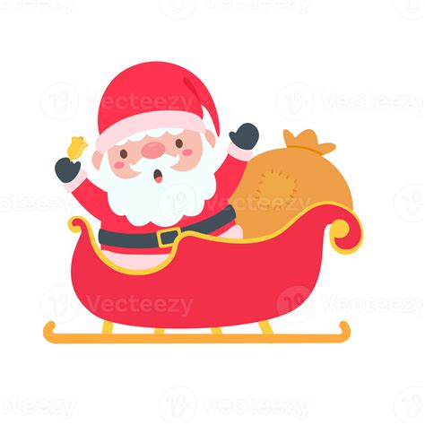 cartoon santa wearing red knitted hat for decorating Christmas greeting ...