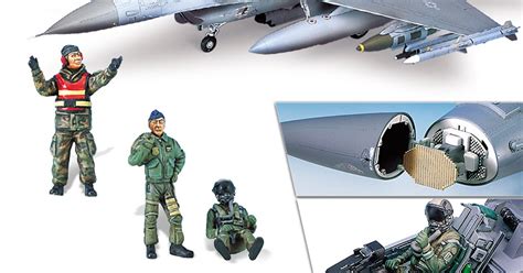 Academy Plastic Model Kit 1/32 F-16 CG/CJ Fighting Falcon 3 Figures #12123