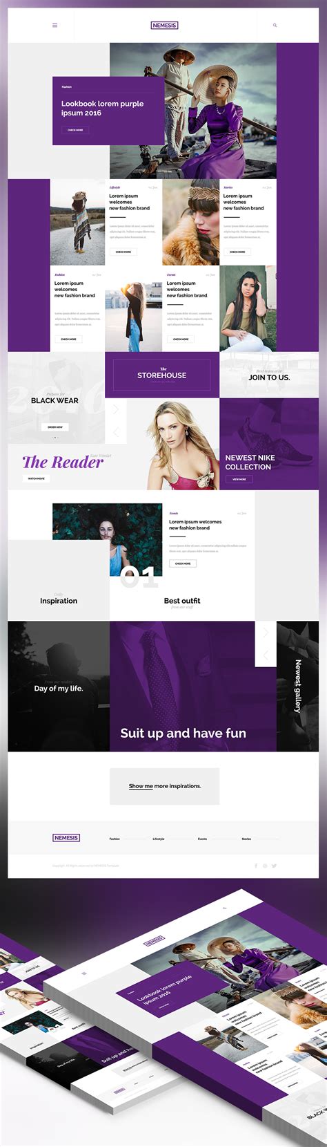 Creative Fashion Magazine Blog Website Template Free PSD – Download PSD