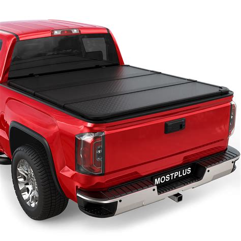 Buy MOSTPLUS Tri-Fold Hard Truck Bed Tonneau Cover On Top Compatible for 2019-2023 Chevy ...