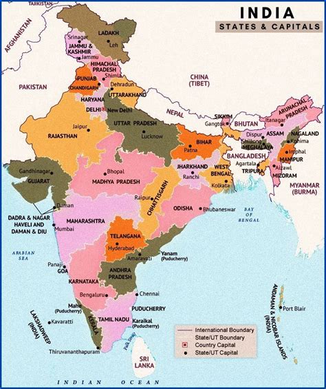 How Many States in India (India Map With States) - PDF Download