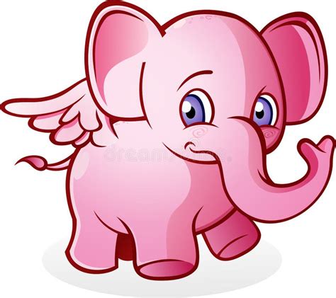 Elefante rosado que vuela ilustración del vector. Ilustración de ...