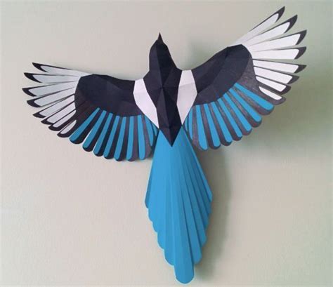 [New Paper Craft] Animal Paper Model – Magpie Free Bird Papercraft Download at PaperCraftSquare ...