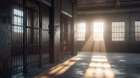 Inside A Jail Cell Illumination From A Barred Window 3d Rendered ...