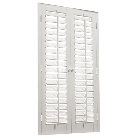 Shop allen + roth 39-in to 41-in W x 24-in L Plantation White Faux Wood Interior Shutter at ...