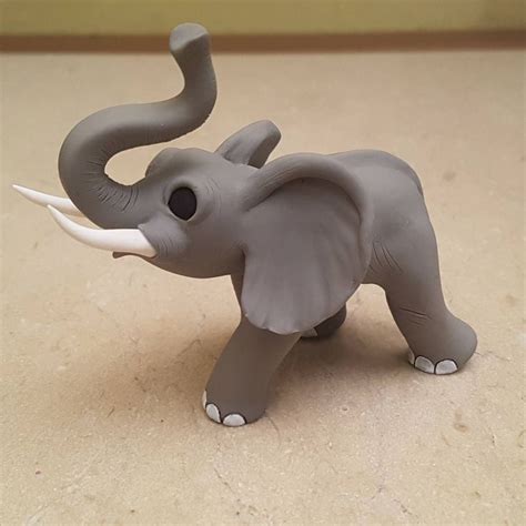 Handmade elephant figurine handcrafted elephant sculpture | Etsy | Polymer clay animals, Clay ...