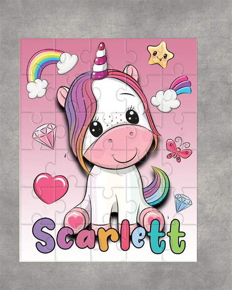 Personalized Kids Puzzle, Unicorn Puzzle , Birthday Gift for Girls ...