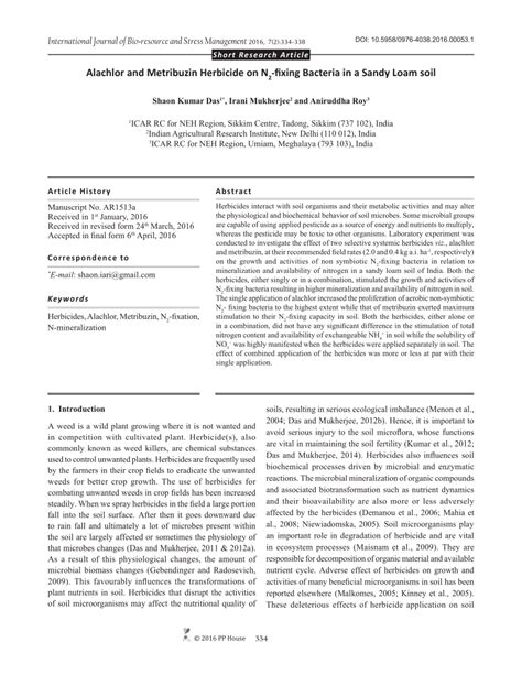 (PDF) Alachlor and Metribuzin Herbicide on N2-fixing Bacteria in a ...