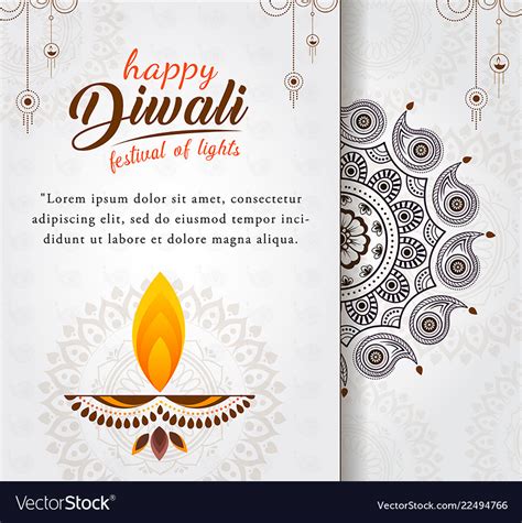 Happy diwali greeting card design Royalty Free Vector Image