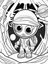 Premium AI Image  Coloring Page Line Art aliens hiding sketch template
