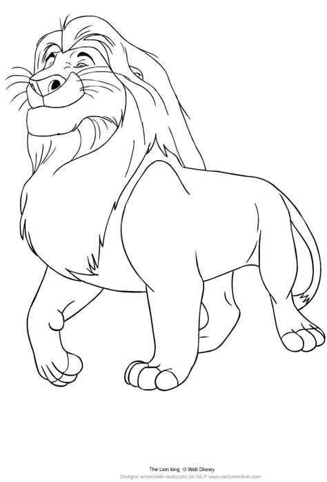 Coloriage de Mufasa de Le Roi lion