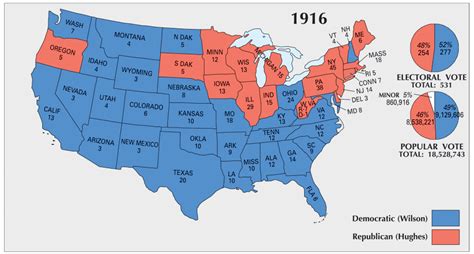 US Election of 1916 Map - GIS Geography