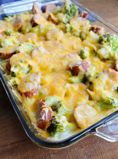 Cheesy Kielbasa and Pasta Casserole with Broccoli - Cooking With Carlee