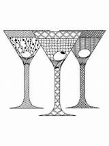 Cocktail coloring Pages For Adults sketch template