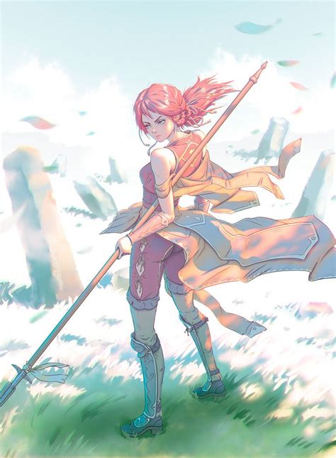 ArtStation - Spear girl, Vasiliy Kovpak | Character art, Anime poses ...