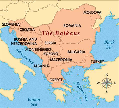 Balkans map. Territories whose borders lie entirely within the Balkan ...