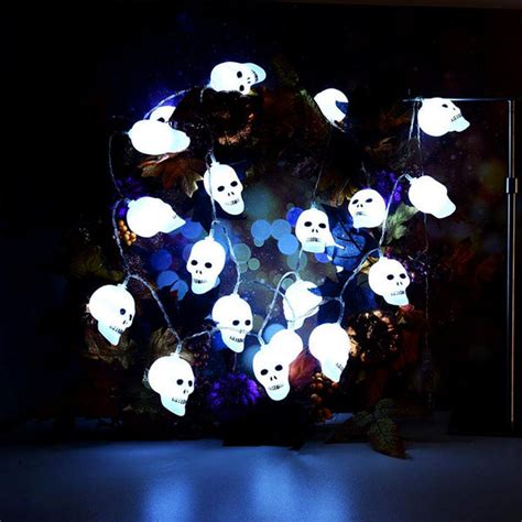 Skull LED String Lights Halloween holiday Christmas Party Garden Decor ...