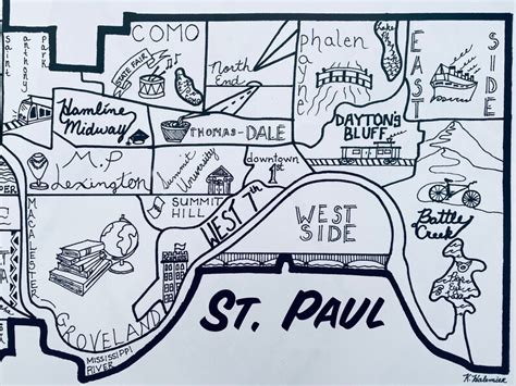 Illustrated Twin Cities Neighborhood Map | Etsy