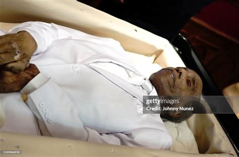 A view of the open casket during the funeral of Frank Lucas at St.... News Photo - Getty Images