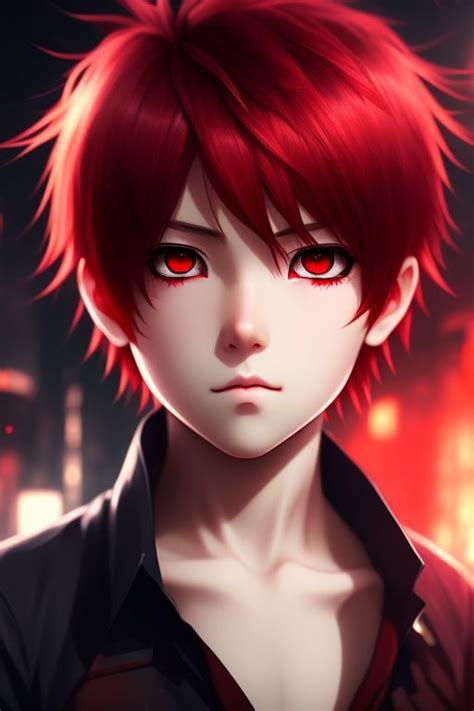 Anime Boy With Red Hair And Red Eyes