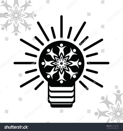 Black White Vector Illustration Light Bulb Stock Vector (Royalty Free) 137295029 | Shutterstock