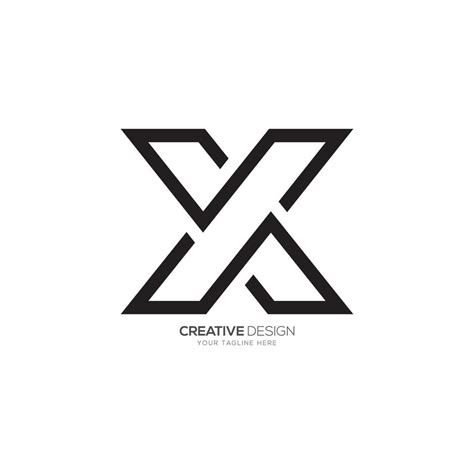 X letter modern minimalist line art unique shape monogram logo 23100669 Vector Art at Vecteezy