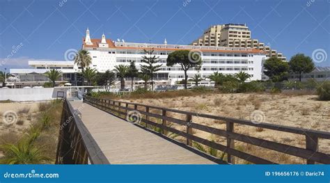 Hotel Monte Gordo Beach, Algarve, Portugal Stock Photo - Image of ...