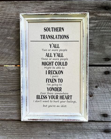 Funny Southern Sign, Southern Translations, Moving to the South Gift ...