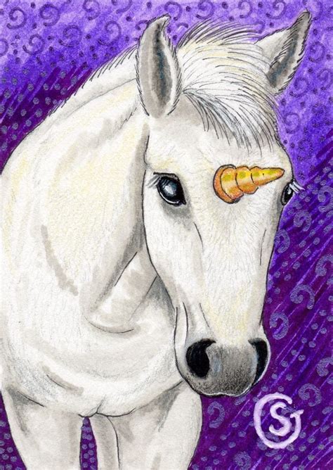 Unicorn Baby ACEO ORIGINAL ART Fantasy Purple Lavender by Sherry Goeben ...