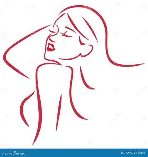 Beautiful Woman Simple Art Line Vector | CartoonDealer.com #77297975