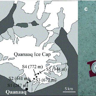 Map of Greenland (a) and Qaanaaq Ice Cap in northwestern Greenland (b ...