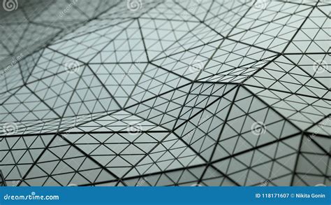 Low Poly Triangulated Surface 3D Render Stock Illustration - Illustration of poly, abstract ...