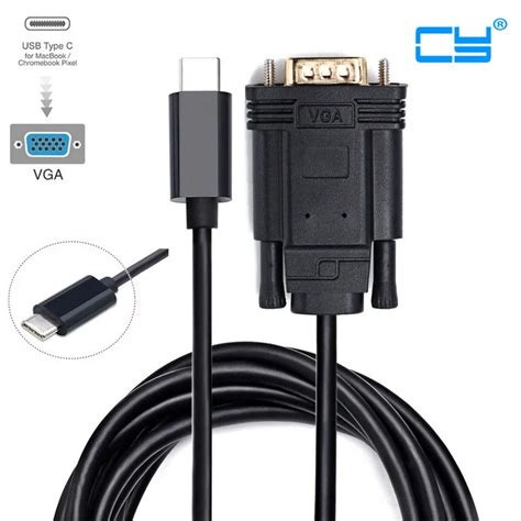 USB C Type C USB 3.1 to VGA Male 1080p HDTV Monitor Cable for Macbook ...