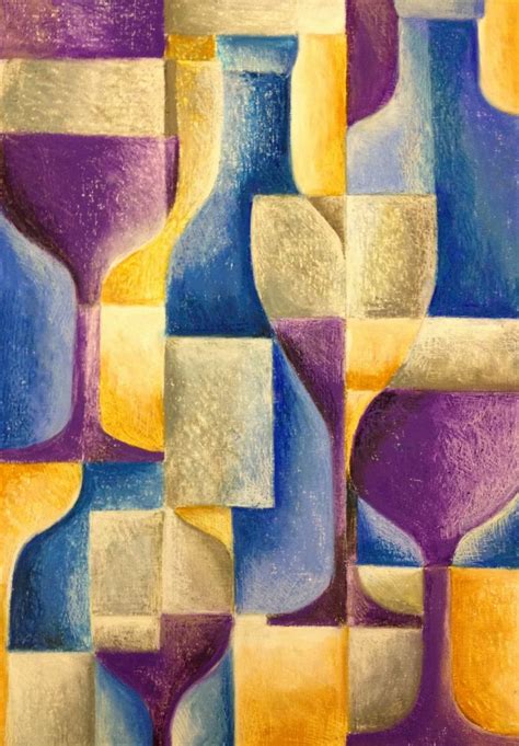 Cubist Wine Painting by Tiffany Budd | Artfinder