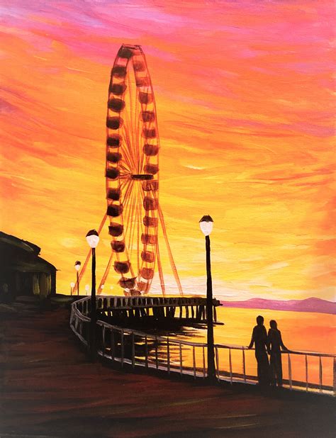 Sip and Paint Seattle Ferris Wheel! Join this paint night event