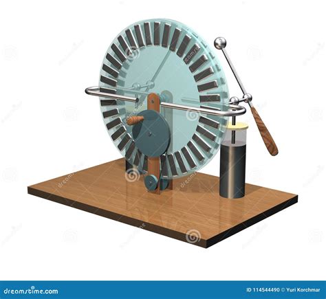 Wimshurst Machine with Two Leyden Jars. 3D Illustration of ...