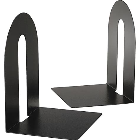 OIC Heavy-Duty 10" High Black Bookends, Pair | Staples