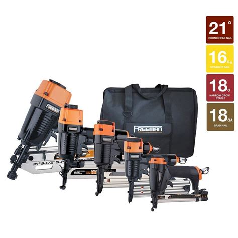 Freeman Framing/Finish Combo Nail Gun Kit (5-Piece)-P5FRFNFWSCB - The Home Depot